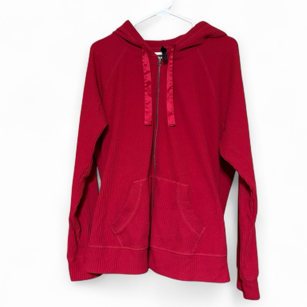 Torrid Sleep Ribbed Lounge Set – Red & Cream Stripes (Top 2, Bottoms & Jacket 3) - Picture 12 of 14